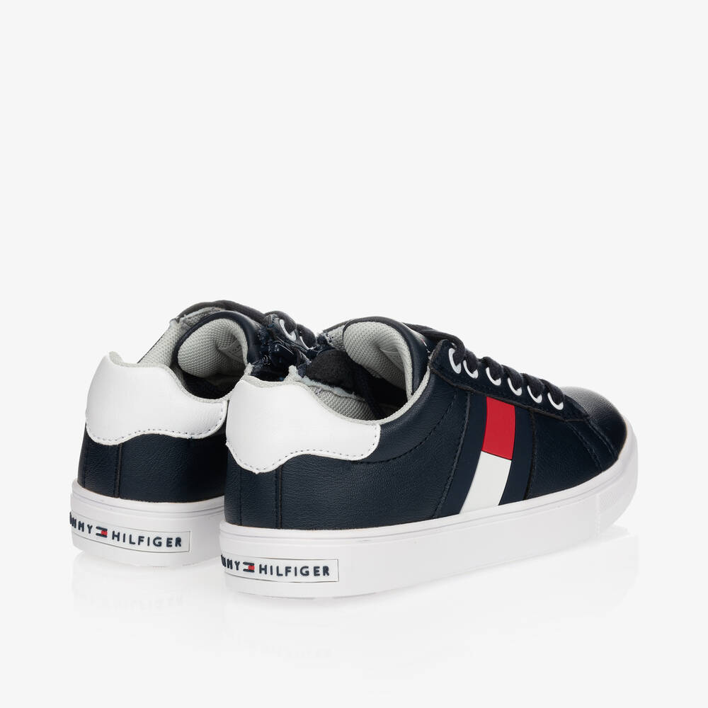 Tommy Hilfiger-Navy Blue Lace-Up Trainers | Childrensalon Outlet