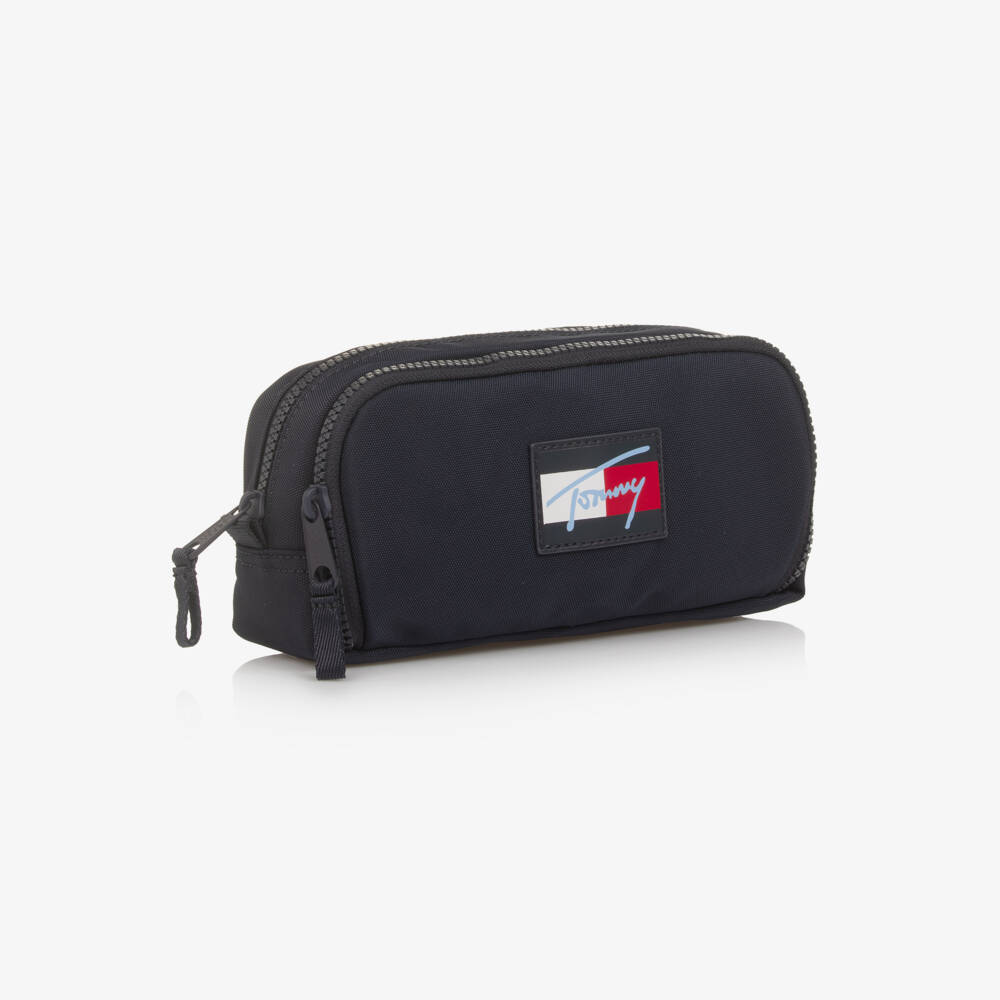 Tommy Hilfiger-Navy Blue Logo Canvas Pencil Case (23cm) | Childrensalon Outlet