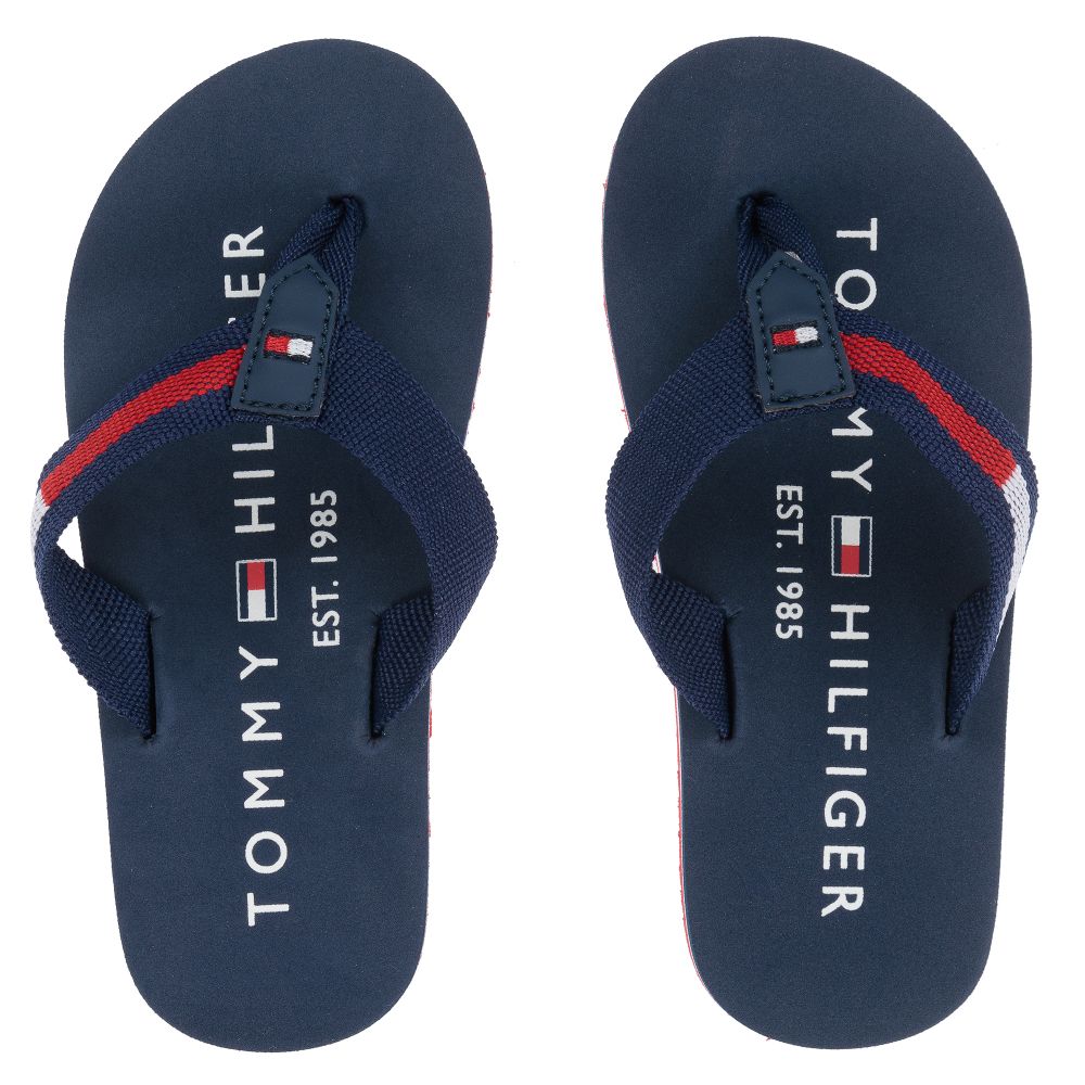 Tommy Hilfiger - Navy Blue Logo Flip Flops | Childrensalon