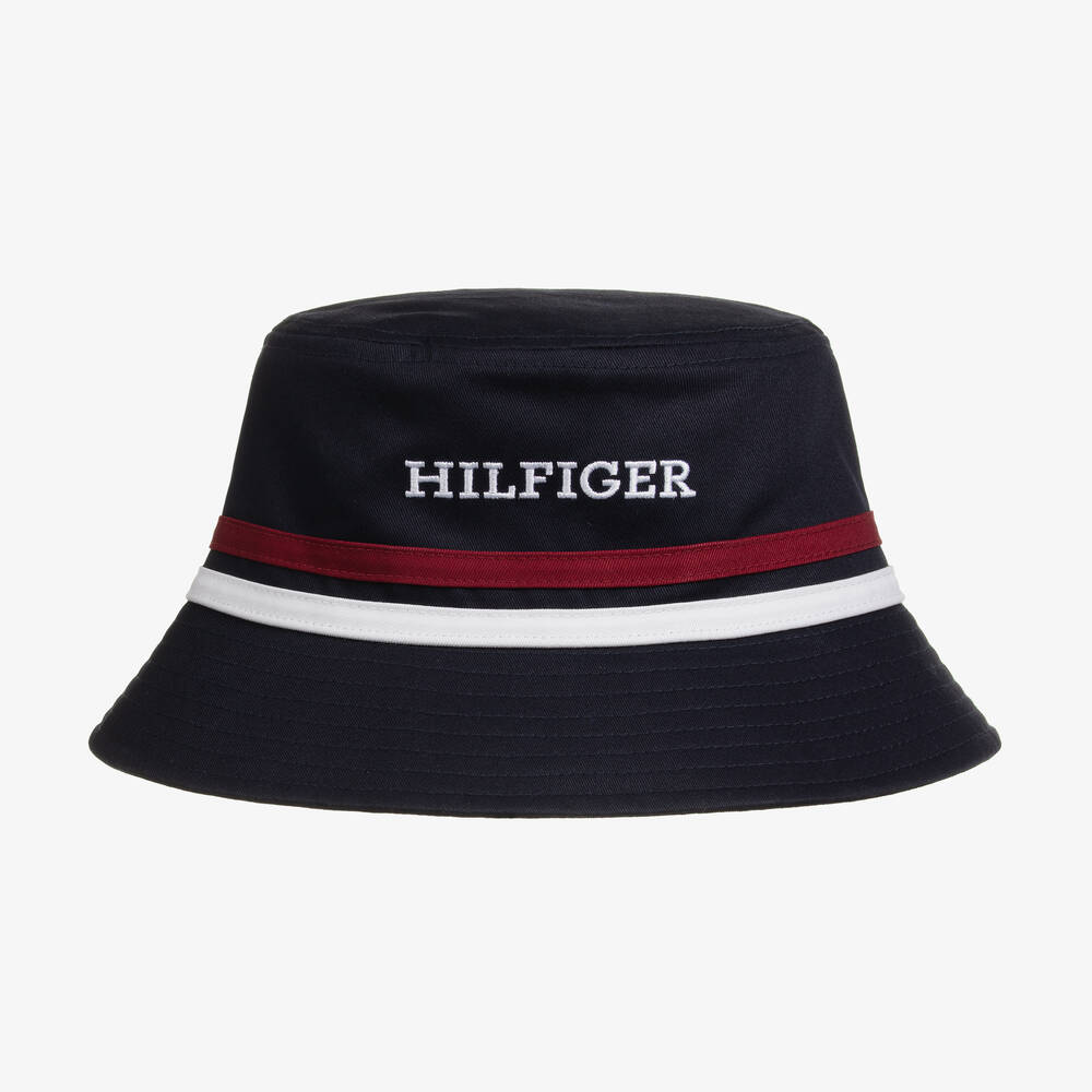 Tommy Hilfiger - Navy Blue Organic Cotton Bucket Hat | Childrensalon