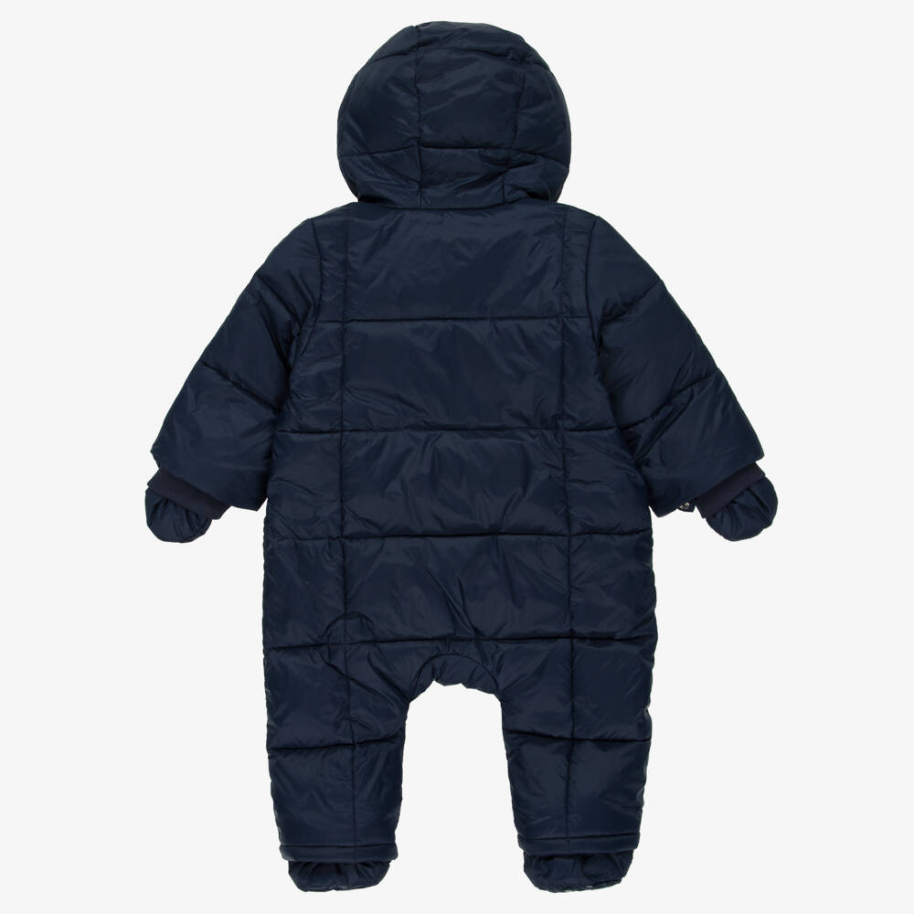 Tommy Hilfiger-Navy Blue Padded Baby Snowsuit | Childrensalon Outlet