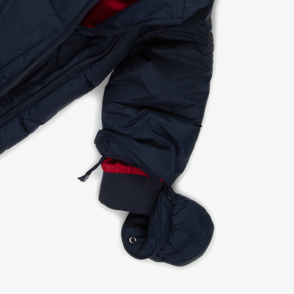 Tommy Hilfiger-Navy Blue Padded Baby Snowsuit | Childrensalon Outlet