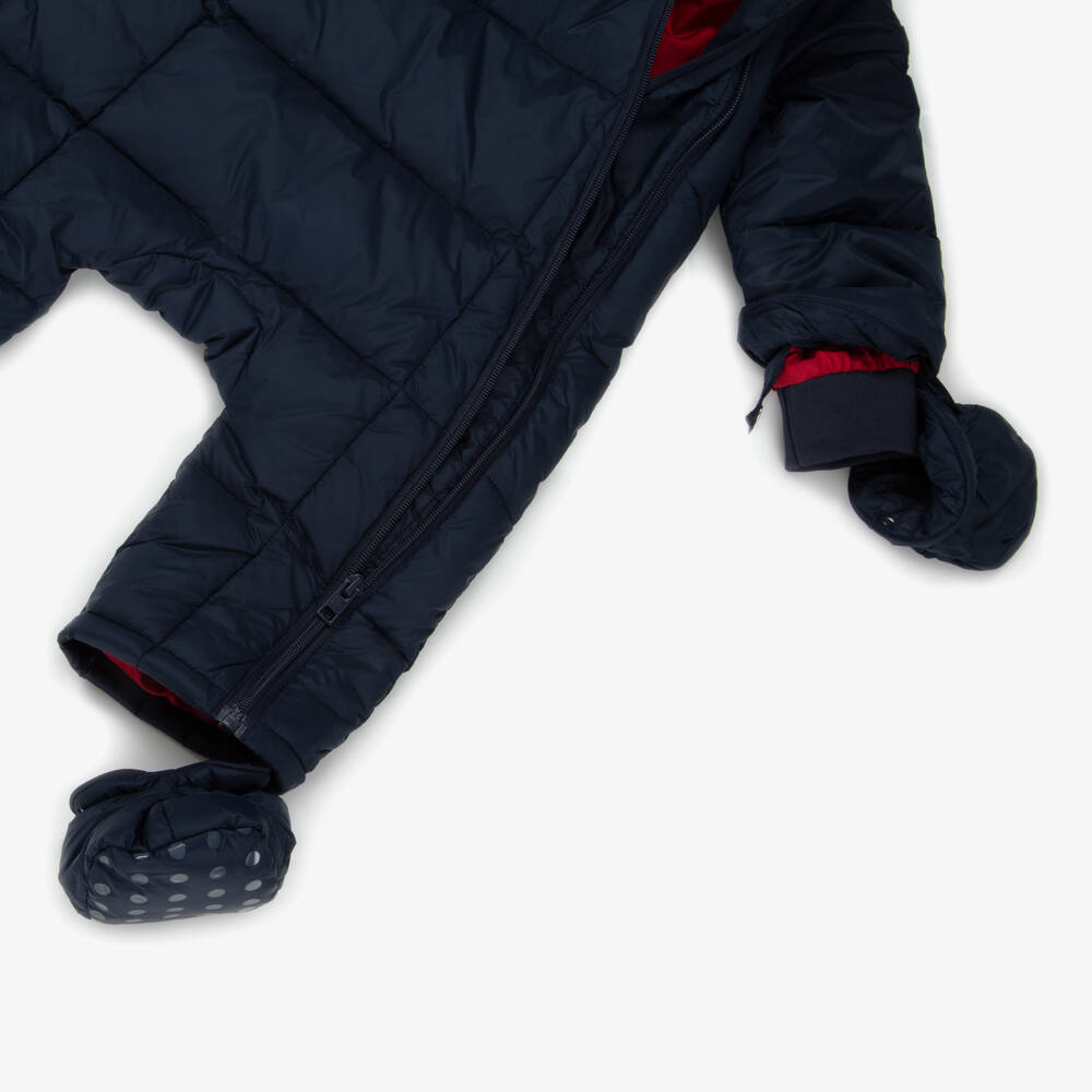 Tommy Hilfiger-Navy Blue Padded Baby Snowsuit | Childrensalon Outlet