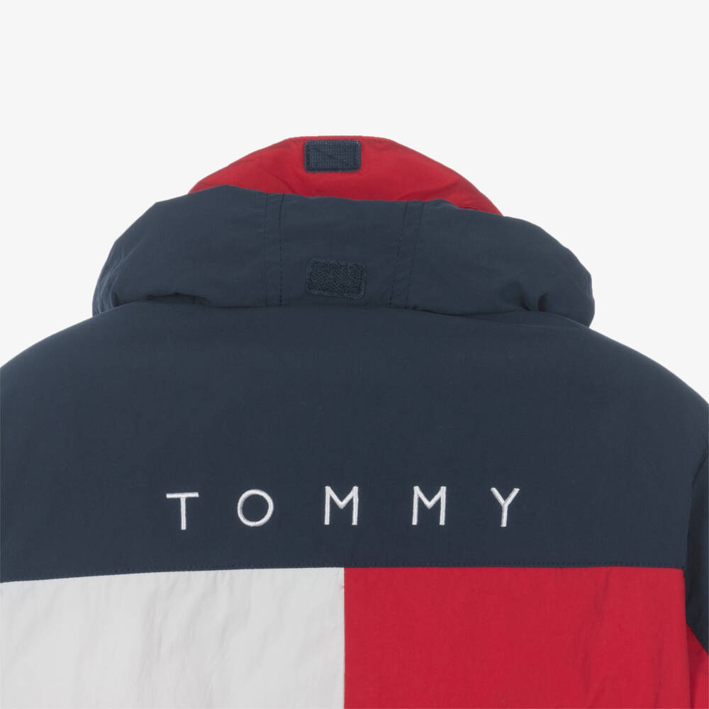 Tommy Hilfiger-Navy Blue Padded Jacket with Flag Logo | Childrensalon Outlet