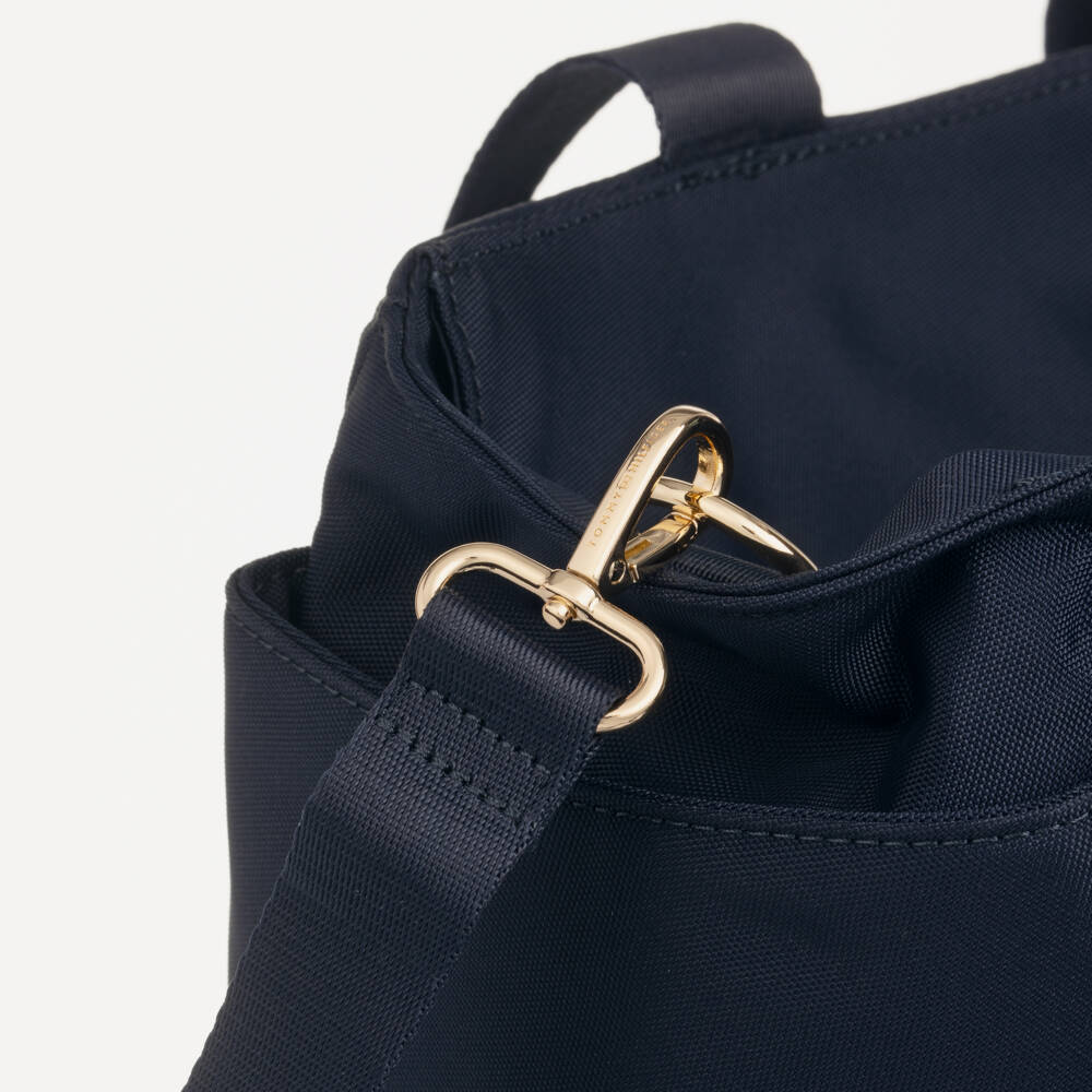 Tommy Hilfiger-Navy Blue Tote Changing Bag with TH Monogram (42cm) | Childrensalon Outlet
