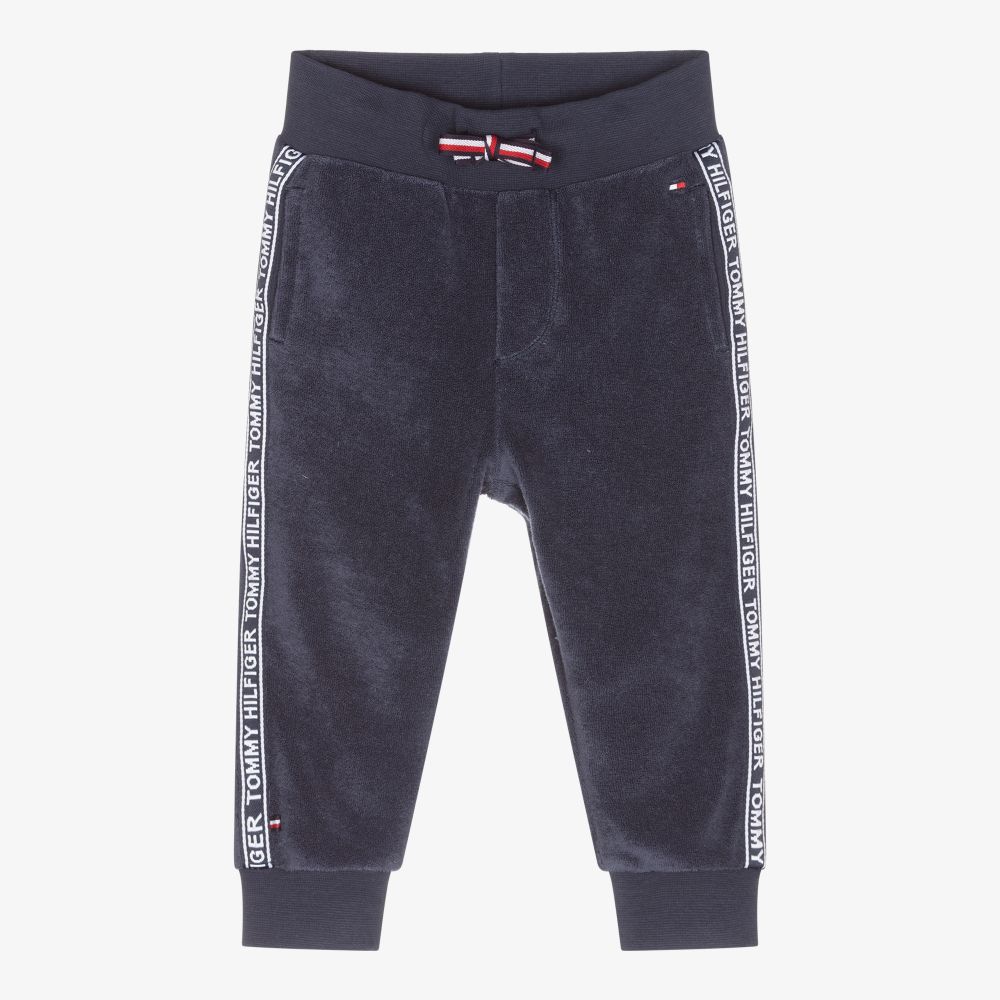 Tommy Hilfiger-Navy Blue Towelling Joggers | Childrensalon Outlet