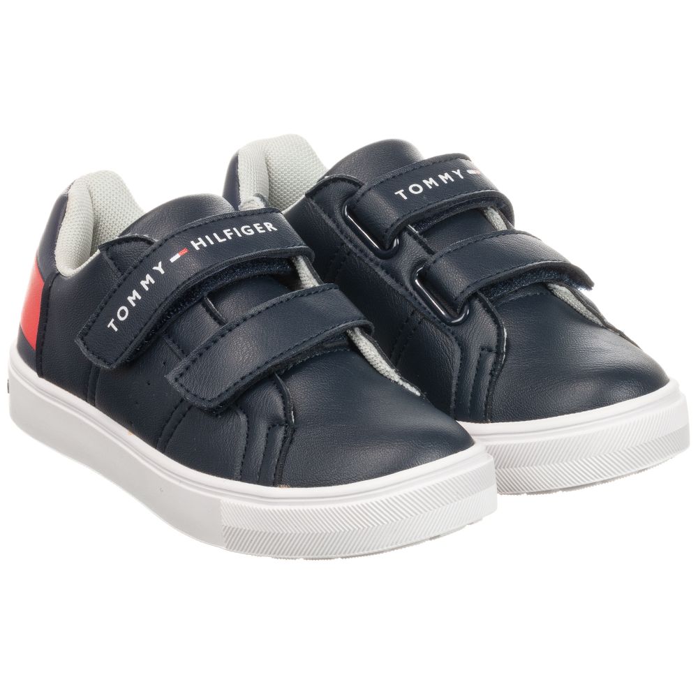 Tommy Hilfiger - Baskets bleu marine à velcro | Childrensalon