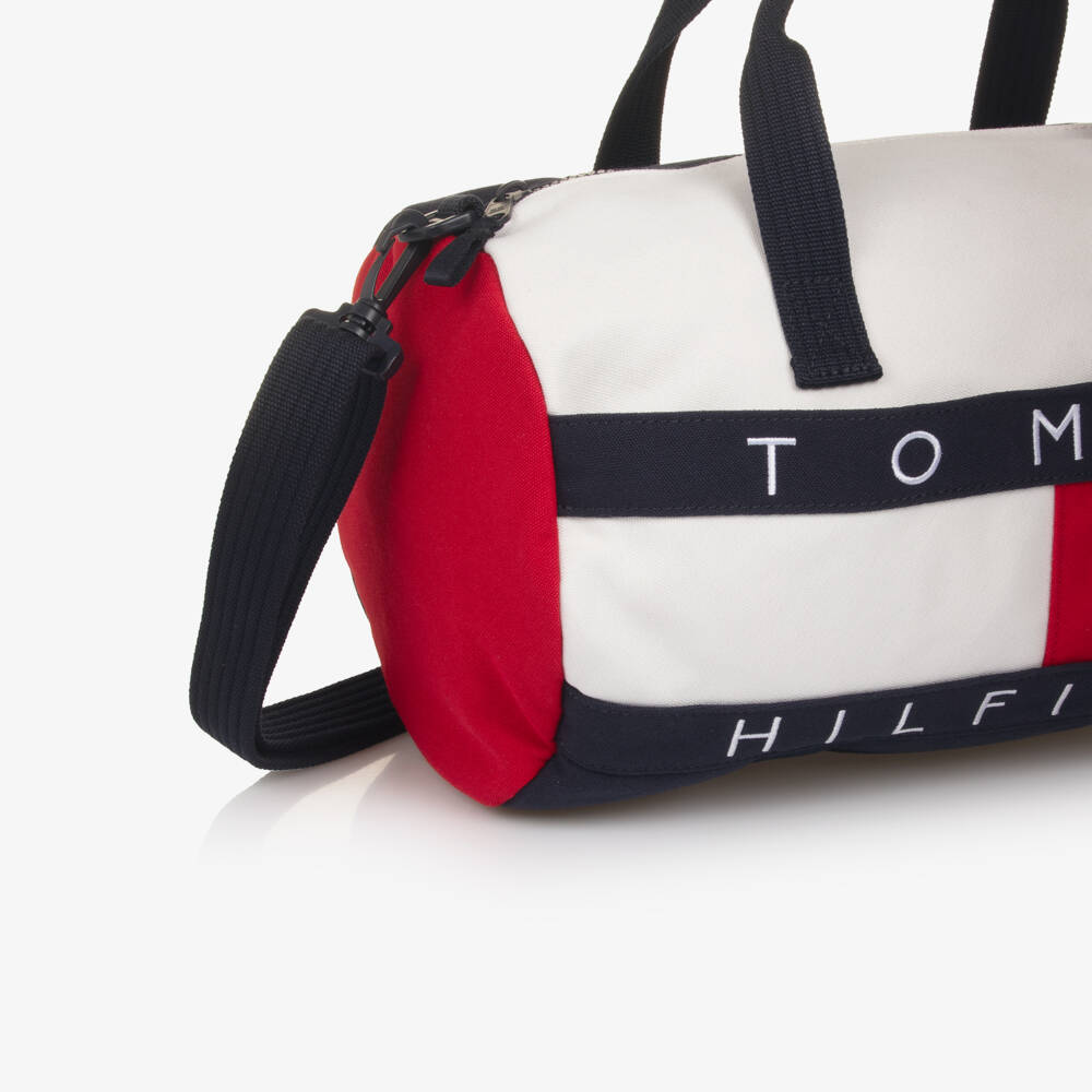 Tommy Hilfiger-Navy Blue & White Canvas Flag Logo Sports Bag (36cm) | Childrensalon Outlet