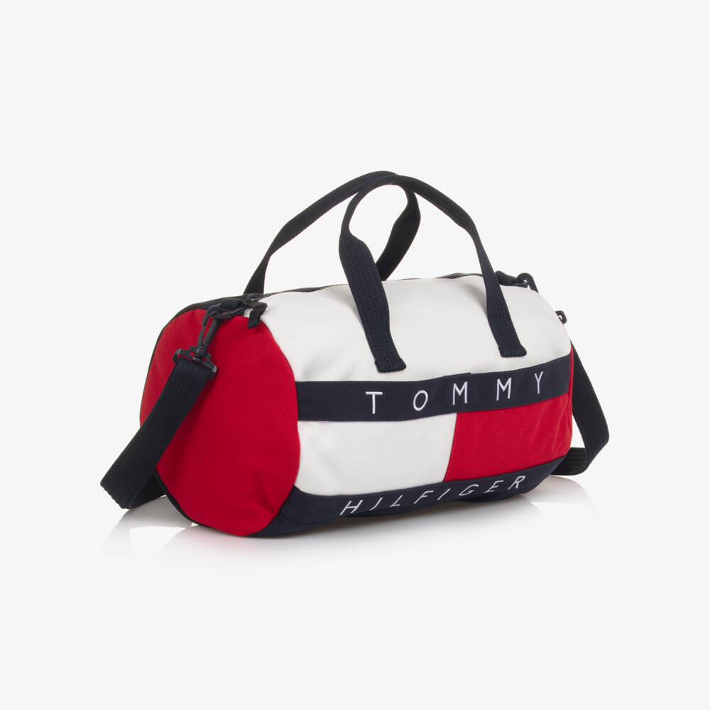 Tommy Hilfiger-Navy Blue & White Canvas Flag Logo Sports Bag (36cm) | Childrensalon Outlet