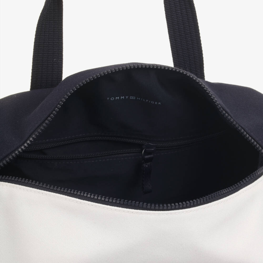 Tommy Hilfiger-Navy Blue & White Canvas Flag Logo Sports Bag (36cm) | Childrensalon Outlet
