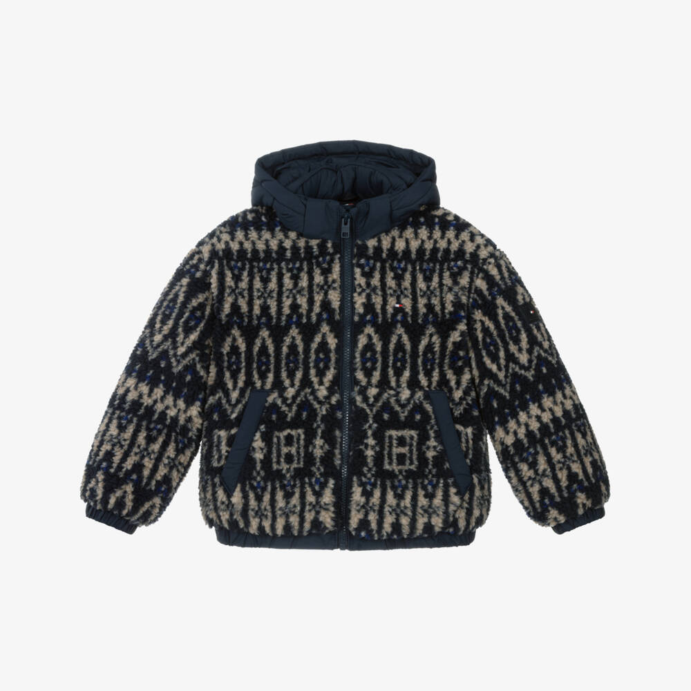 Tommy Hilfiger-Navy Fairisle Fleece Jacket | Childrensalon Outlet