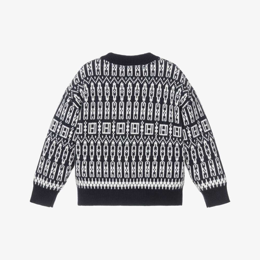 Tommy Hilfiger-Navy Fairisle Knit Sweater | Childrensalon Outlet