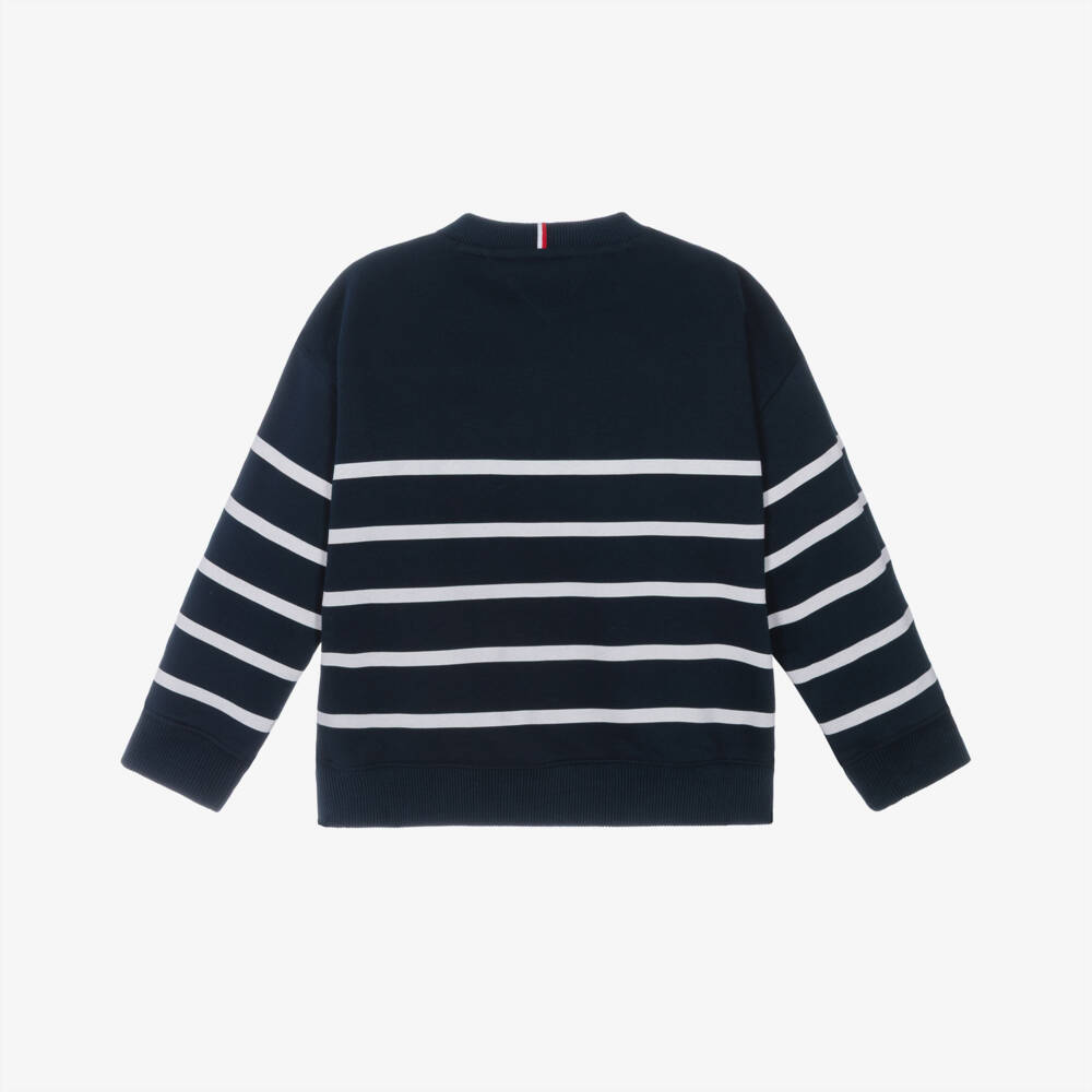 Tommy Hilfiger-سويت شيرت قطن مخطط باللون الكحلي | Childrensalon Outlet