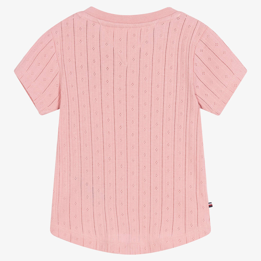 Tommy Hilfiger-Pink Cotton Baby T-Shirt | Childrensalon Outlet