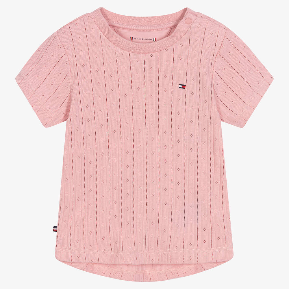 Tommy Hilfiger - Pink Cotton Baby T-Shirt | Childrensalon