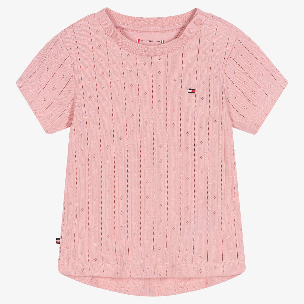Tommy Hilfiger-Pink Cotton Baby T-Shirt | Childrensalon Outlet