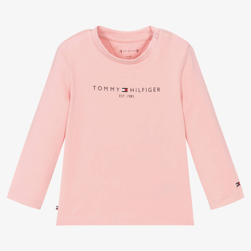 Tommy Hilfiger - Pink Cotton Baby Top | Childrensalon