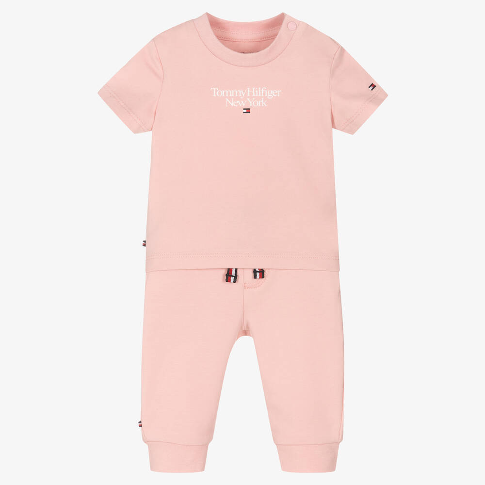 Tommy Hilfiger - Розовый топ и штанишки из хлопка | Childrensalon