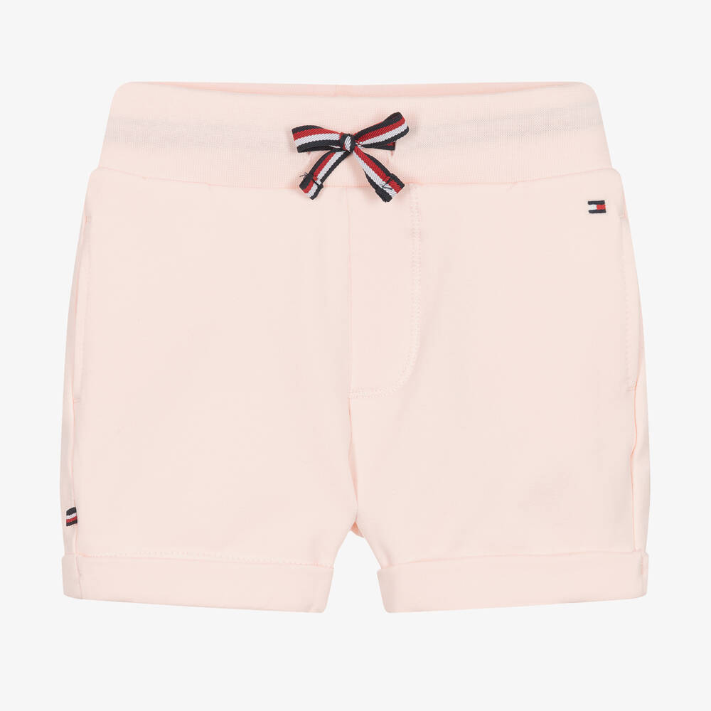 Tommy Hilfiger - Pink Cotton Jersey Baby Shorts | Childrensalon