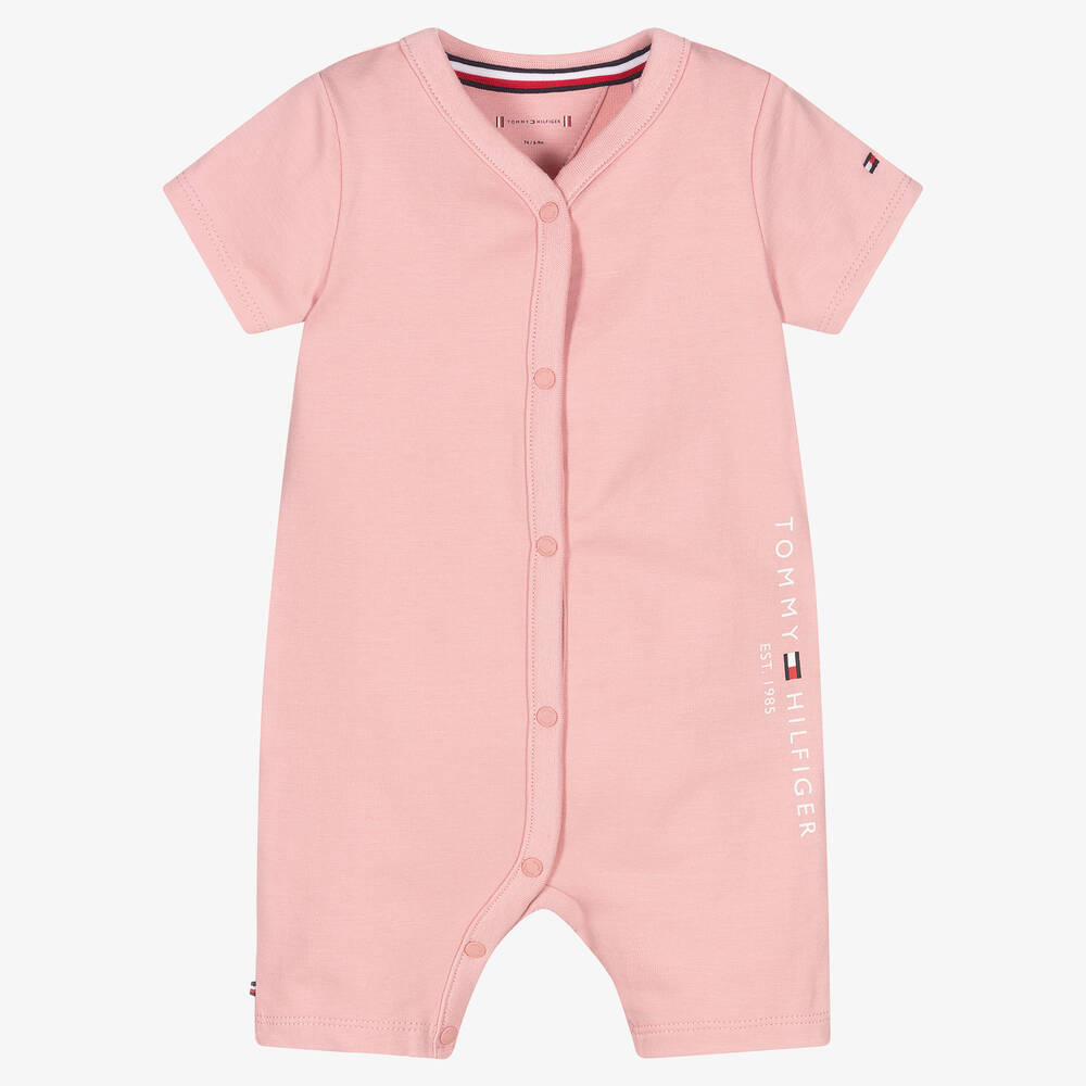 Tommy Hilfiger - Combi-short rose en jersey de coton | Childrensalon