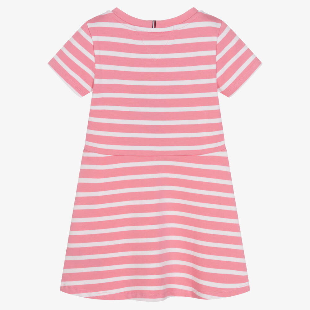 Tommy Hilfiger-Pink Cotton Skater Dress | Childrensalon Outlet
