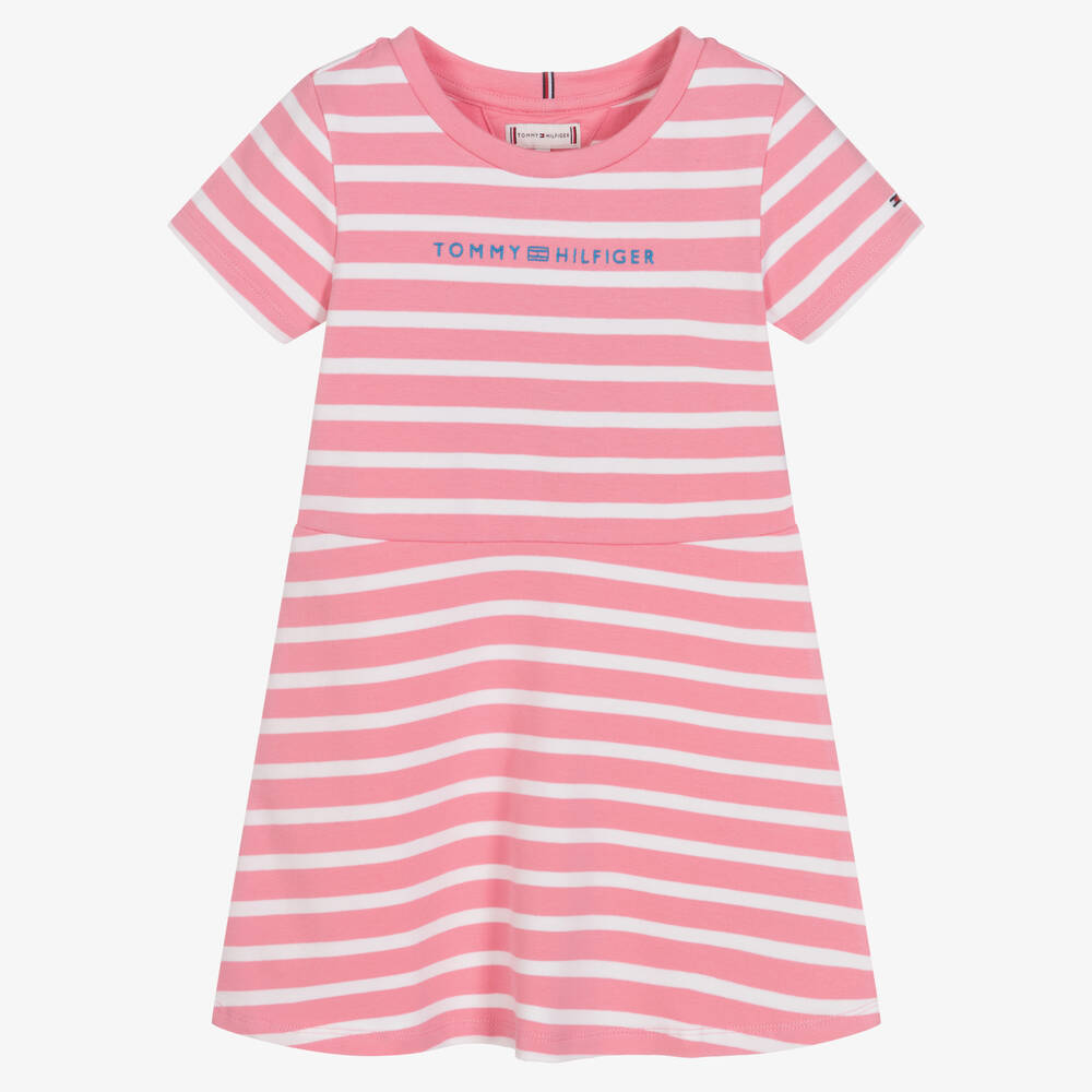 Tommy Hilfiger - Pink Cotton Skater Dress | Childrensalon