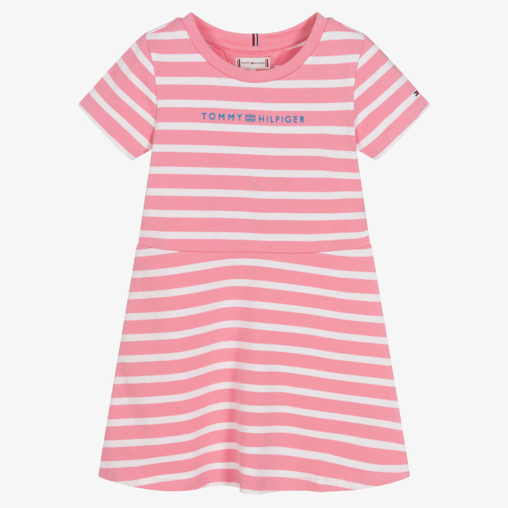 Robe patineuse rose en coton