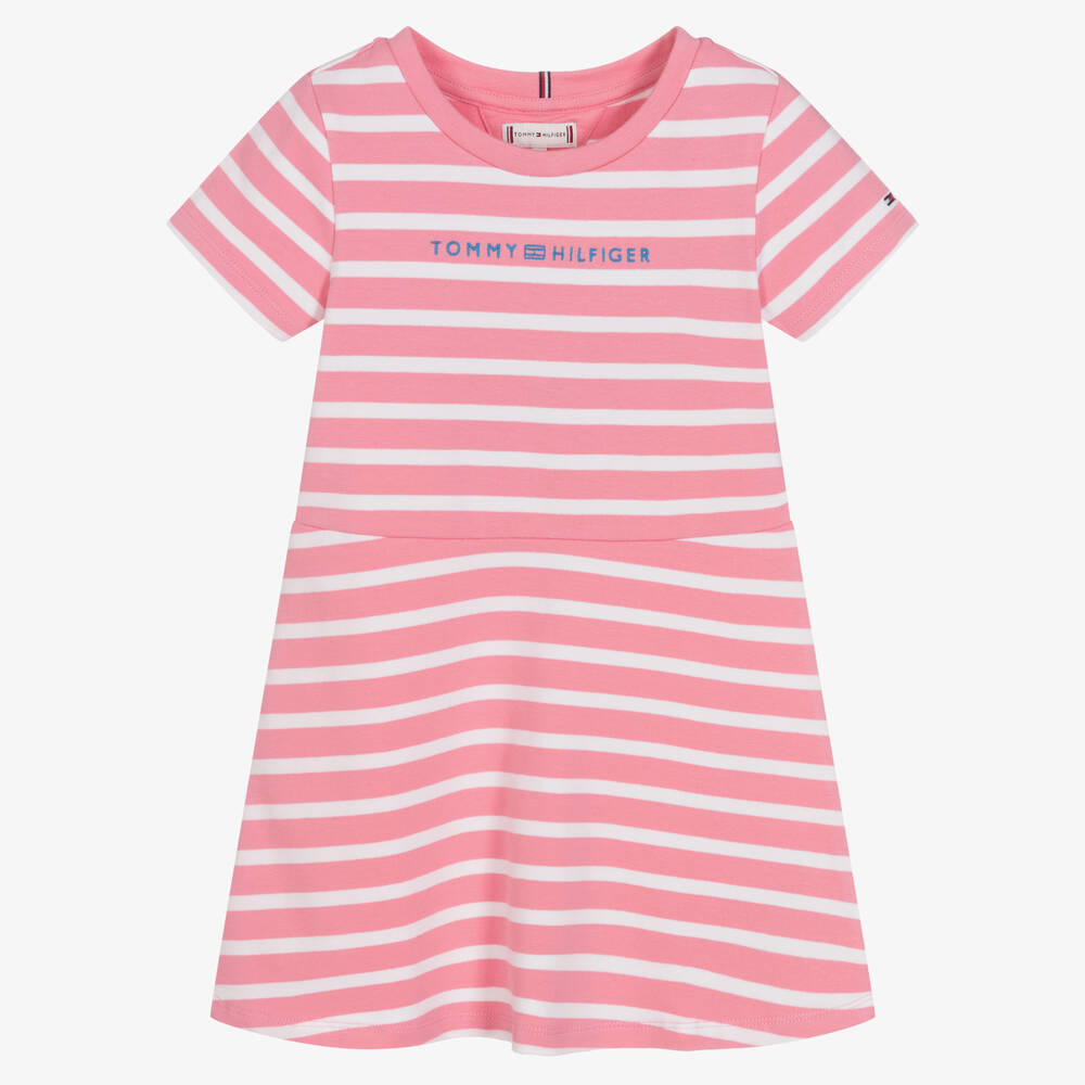 Tommy Hilfiger - Robe patineuse rose en coton | Childrensalon