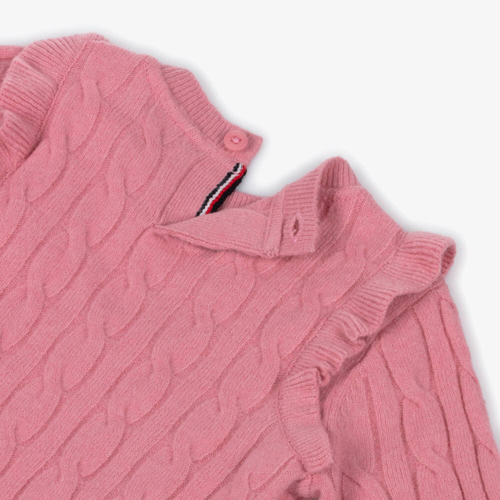 Tommy Hilfiger-Pink Knit Trouser Set With Headband | Childrensalon Outlet