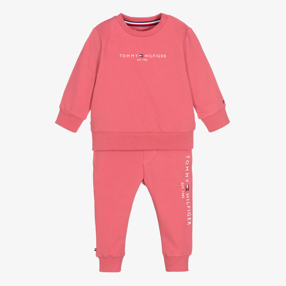 Tommy Hilfiger - Pink Logo Baby Tracksuit | Childrensalon