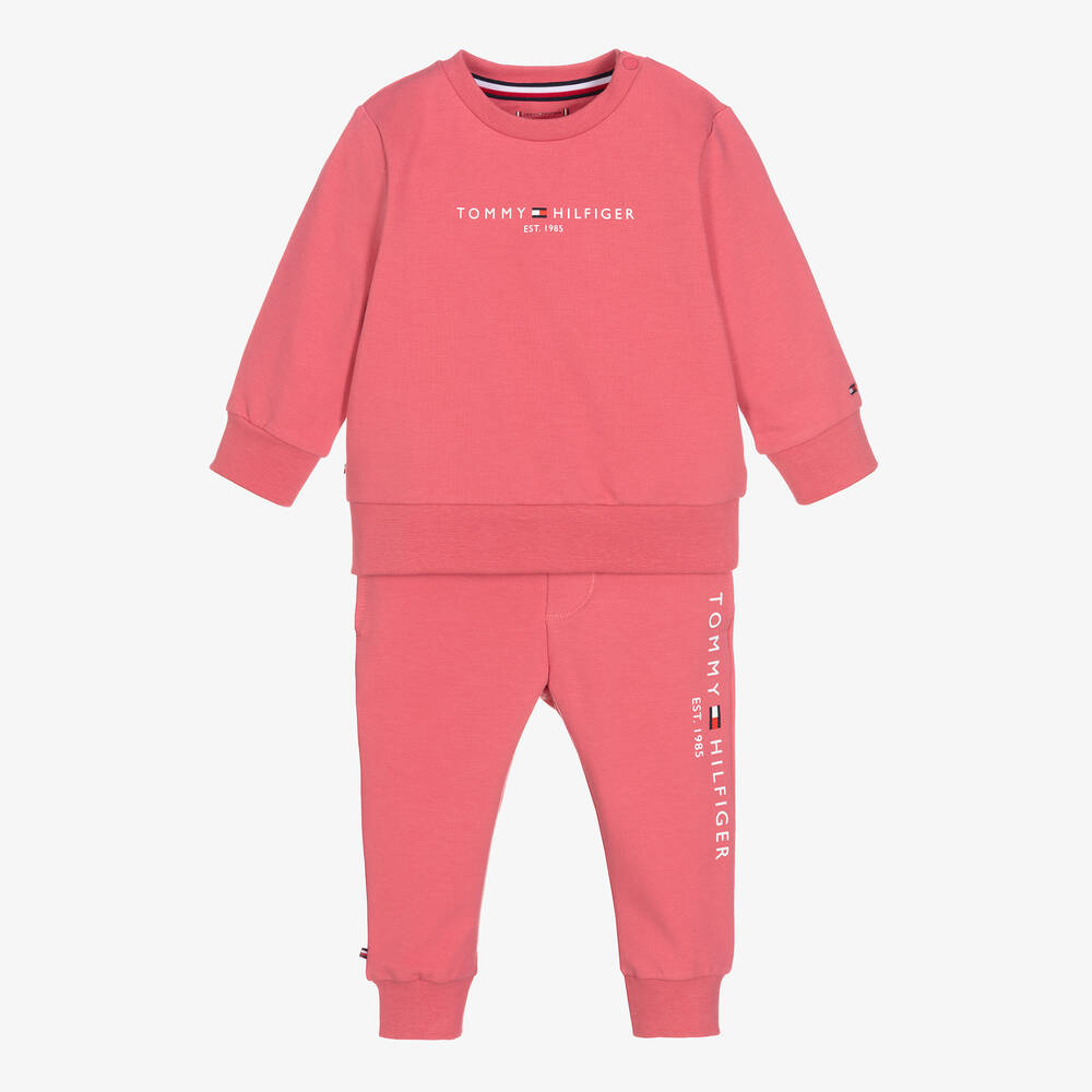 TOMMY HILFIGER Girls Pink Logo Baby Tracksuit