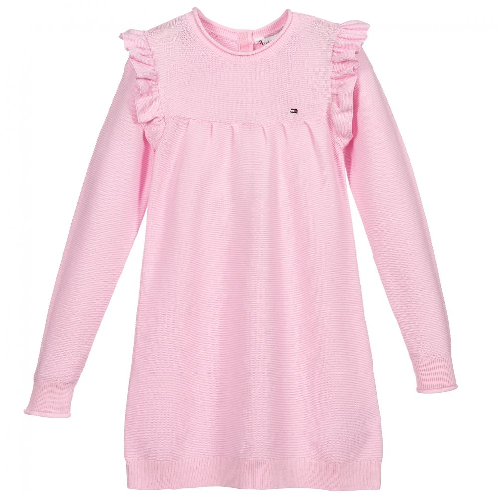 Tommy Hilfiger - Pink Organic Cotton Knit Dress | Childrensalon