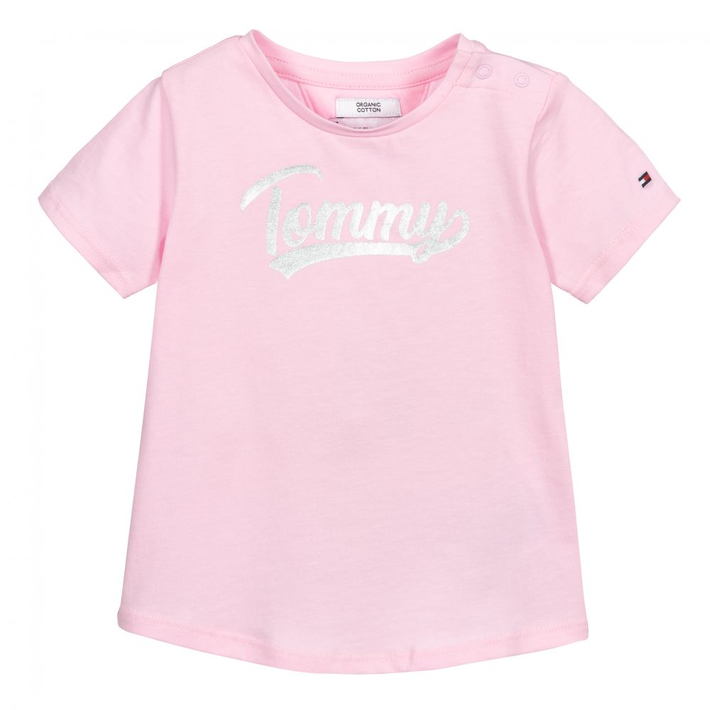 Tommy Hilfiger - Pink Organic Cotton T-Shirt | Childrensalon