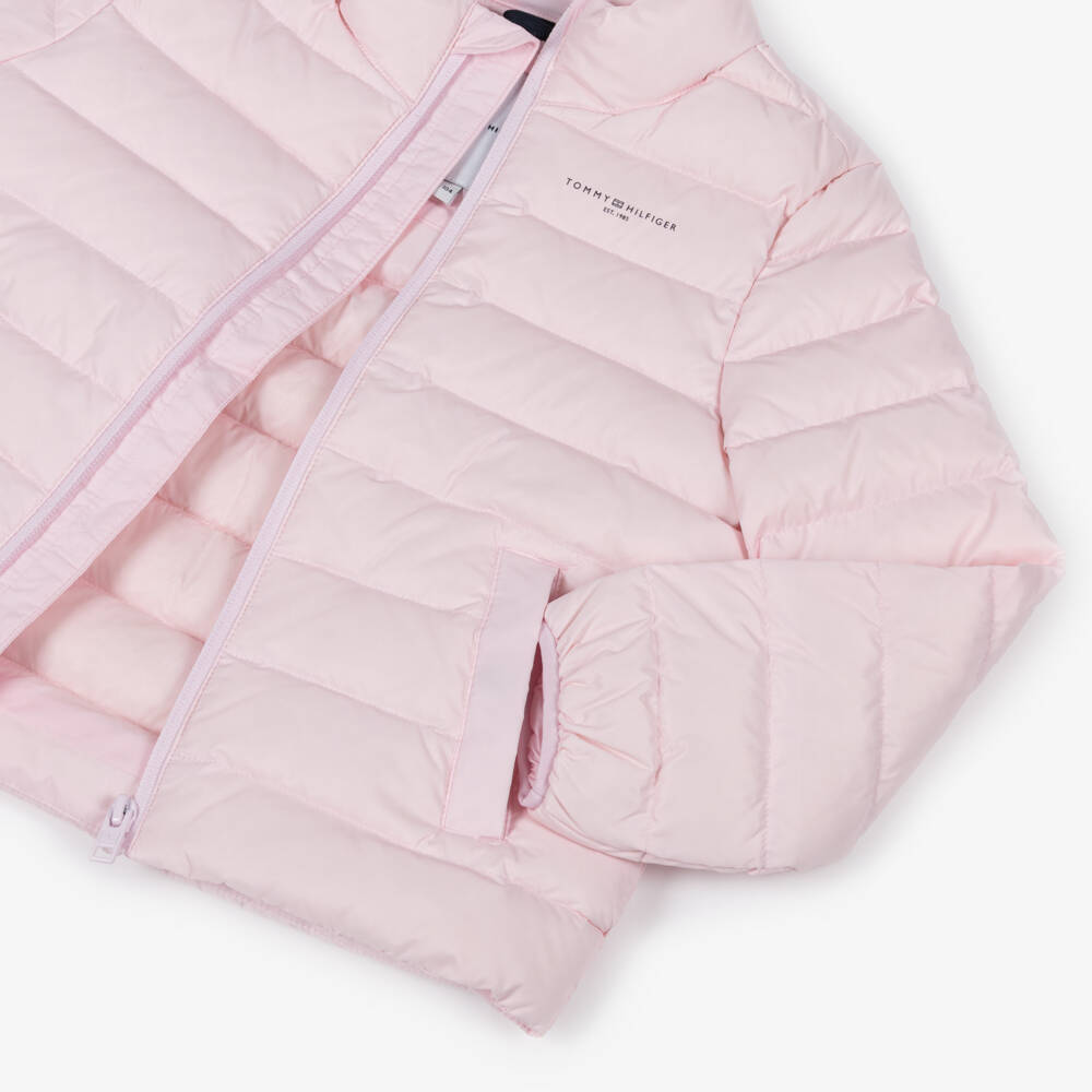 Tommy Hilfiger-Pink Padded Short Jacket | Childrensalon Outlet