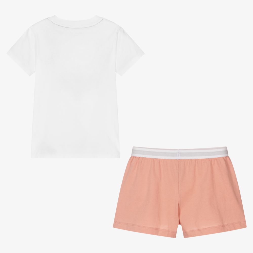 Tommy Hilfiger-Короткая бело-розовая пижама | Childrensalon Outlet