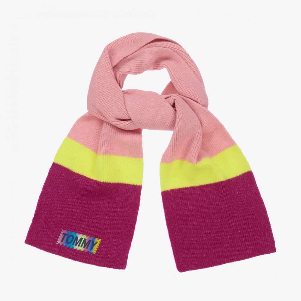 Tommy Hilfiger - Écharpe rose et jaune (135 cm) | Childrensalon