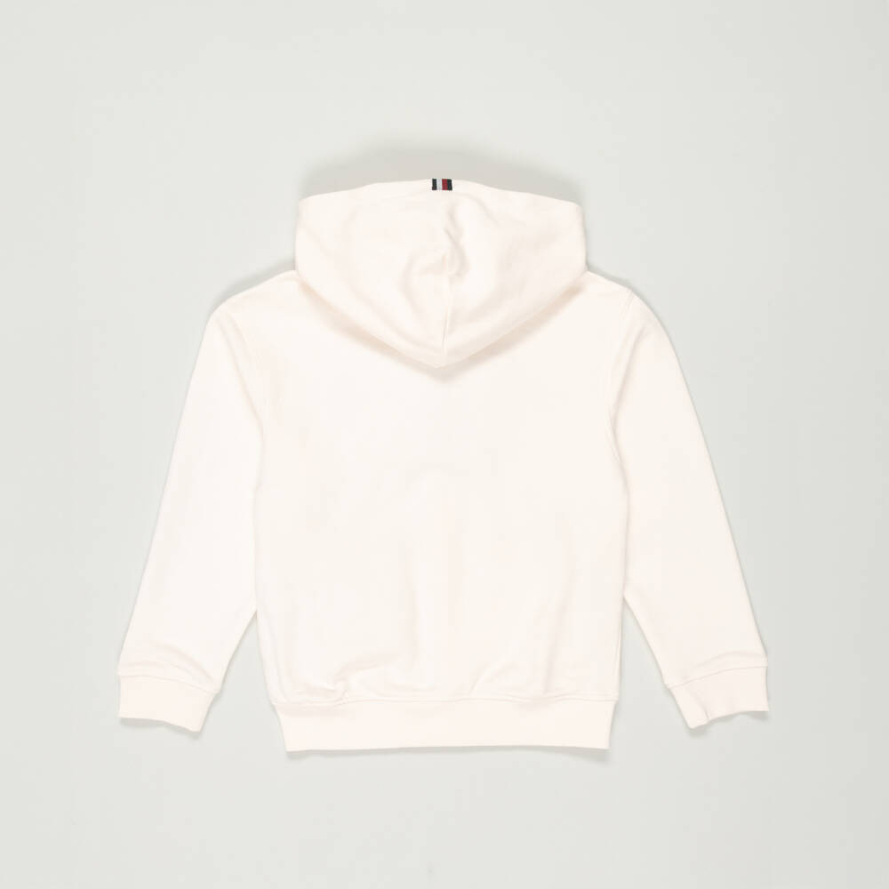 Tommy Hilfiger-Preloved Boys Ivory Cotton Logo Zip-up Hoodie (8 years) | Childrensalon Outlet