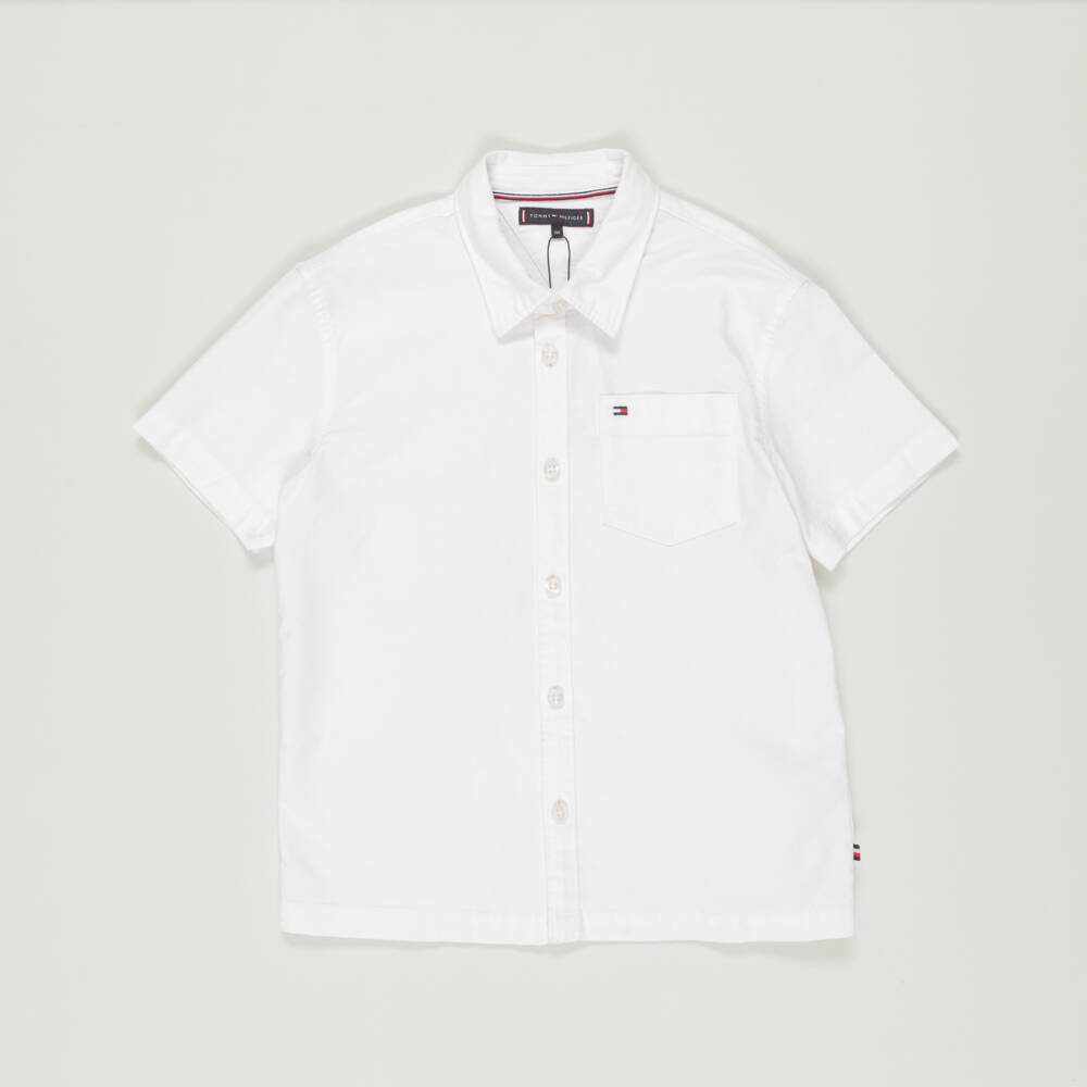 Tommy Hilfiger-Preloved Boys White Oxford Cotton Shirt (7 years) | Childrensalon Outlet