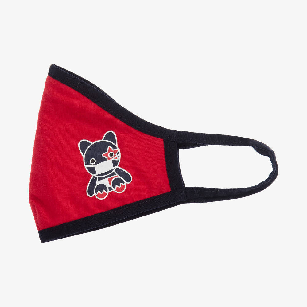 Tommy Hilfiger - Red Cotton Jersey Face Mask | Childrensalon