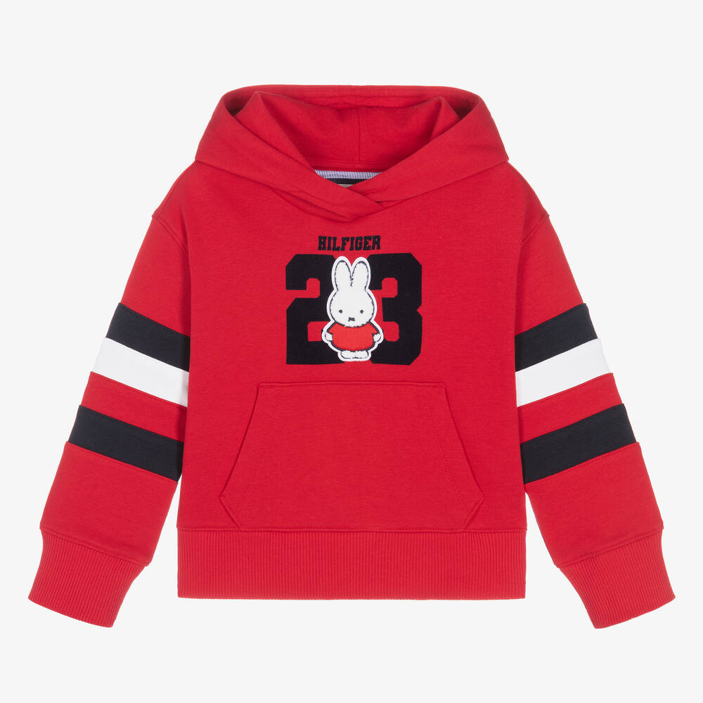Tommy Hilfiger - Red Cotton Miffy Logo Hoodie | Childrensalon