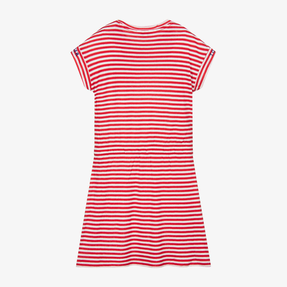 Tommy Hilfiger-Red Striped Lyocell Dress | Childrensalon Outlet