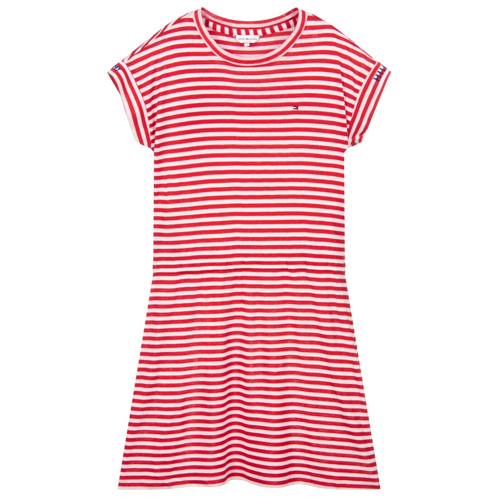 Tommy Hilfiger - Red Striped Lyocell Dress | Childrensalon
