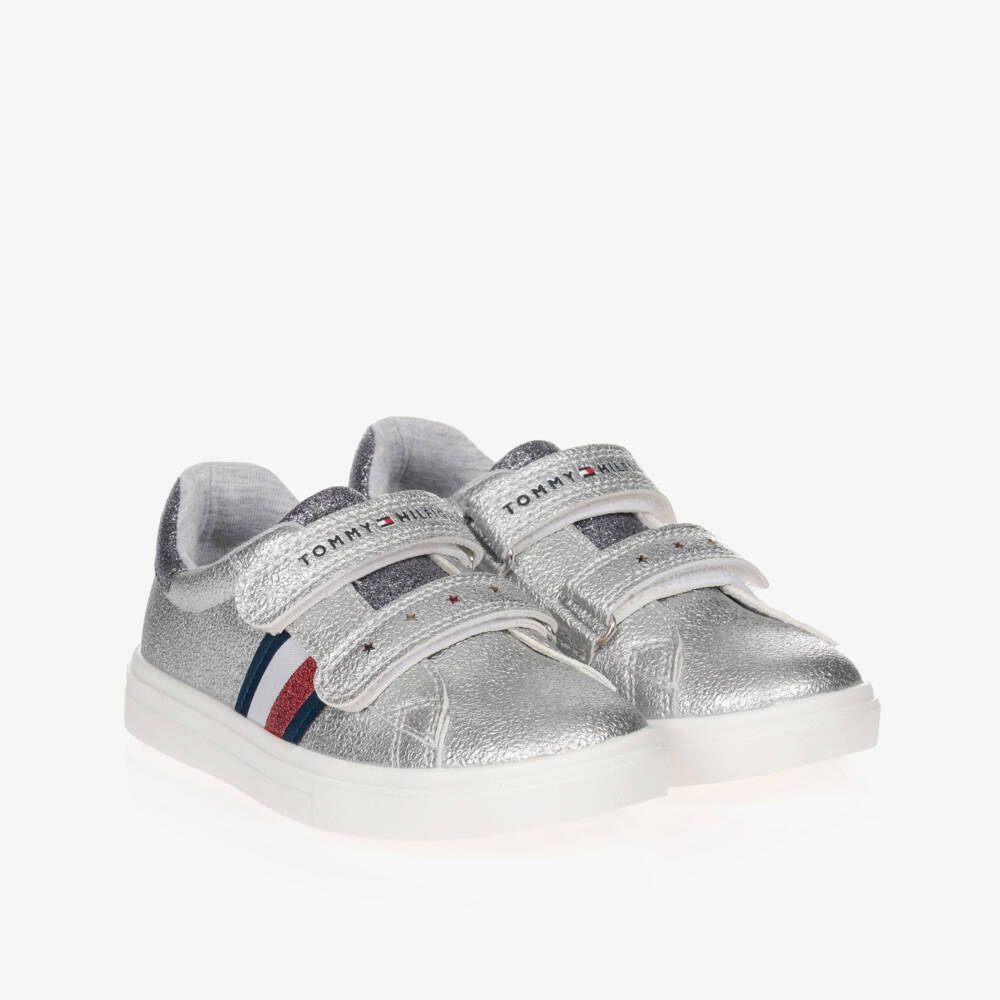 Tommy Hilfiger-Серебристые кроссовки из искусственной кожи | Childrensalon Outlet