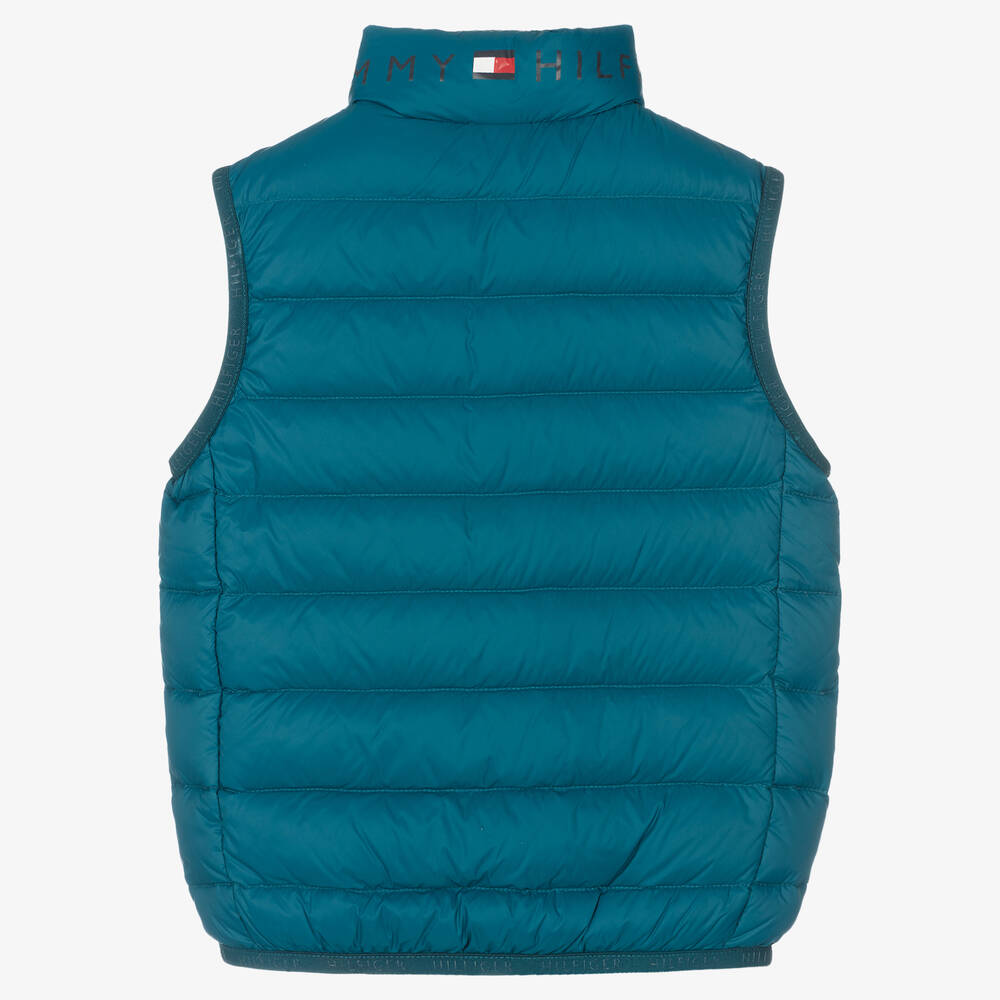 Tommy Hilfiger-Teal Blue Down Puffer Gilet | Childrensalon Outlet
