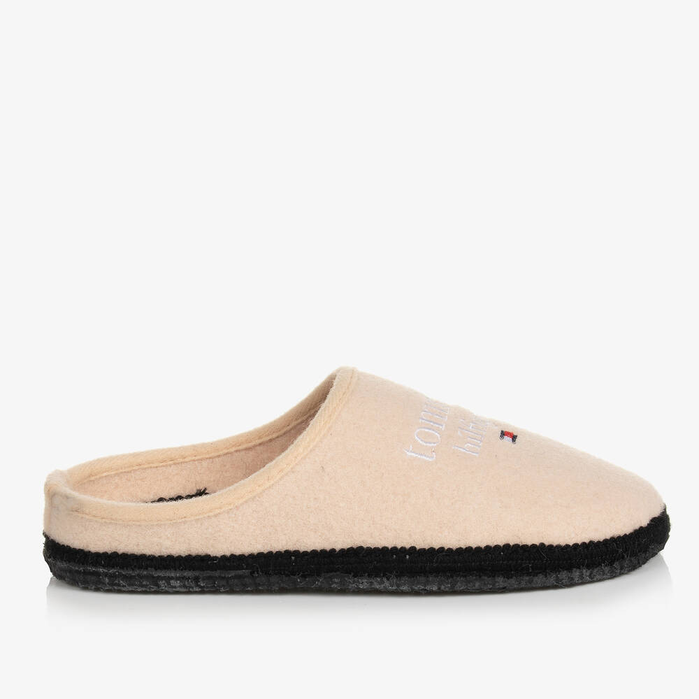 Tommy Hilfiger-Бежевые тапочки с вышитым флагом | Childrensalon Outlet