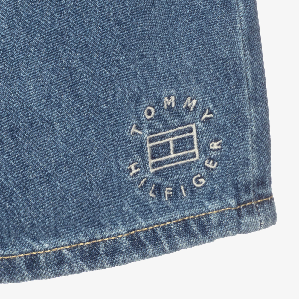Tommy Hilfiger-شورت تينز ولادي قطن دنيم لون أزرق | Childrensalon Outlet