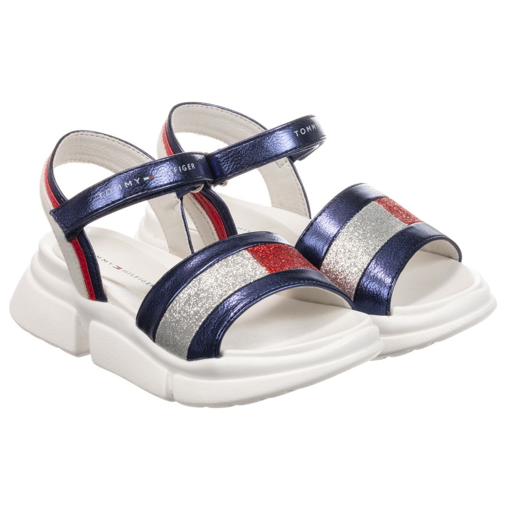 Tommy Hilfiger - Teen Blue Glitter Sandals | Childrensalon