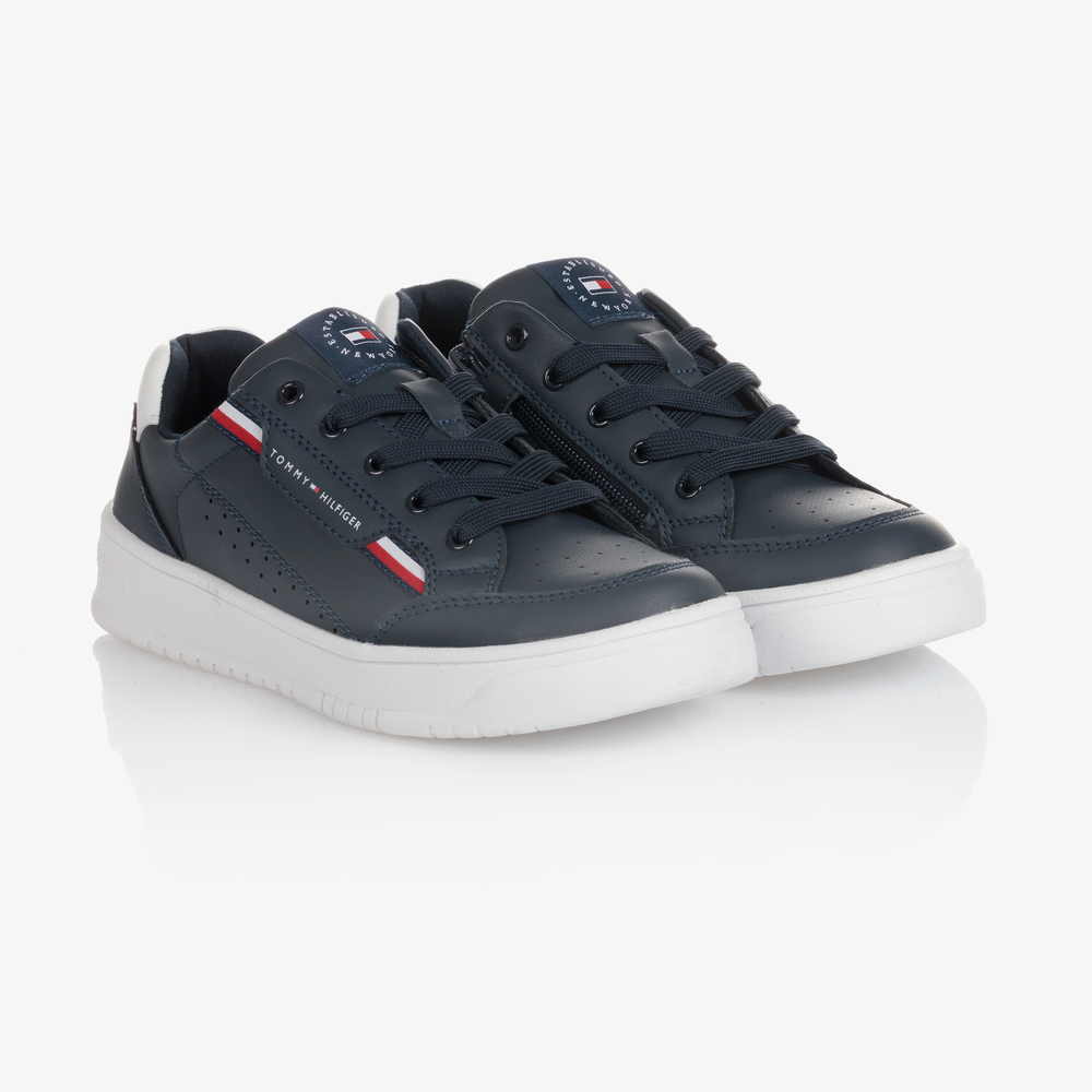 Tommy Hilfiger - Blaue Teen Sneakers mit Schnürsenkel | Childrensalon