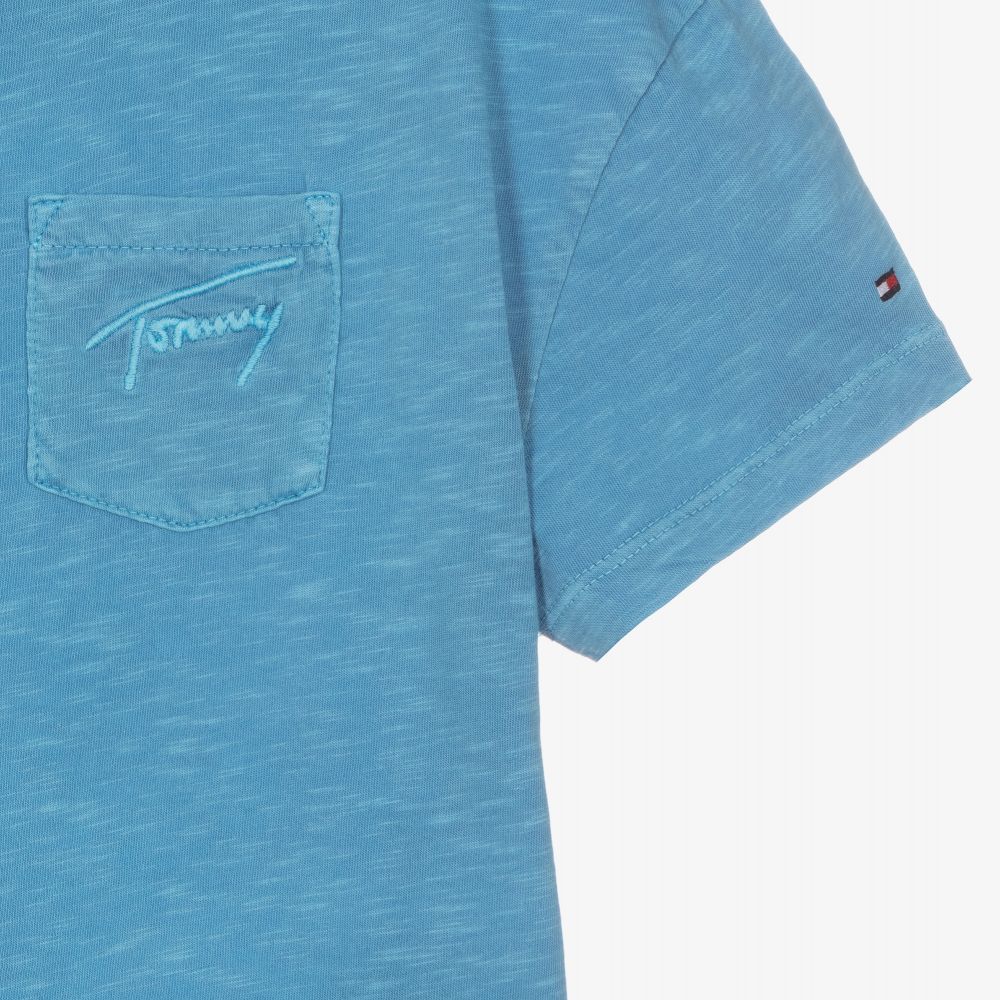 Tommy Hilfiger-Голубая укороченная футболка для подростков | Childrensalon Outlet