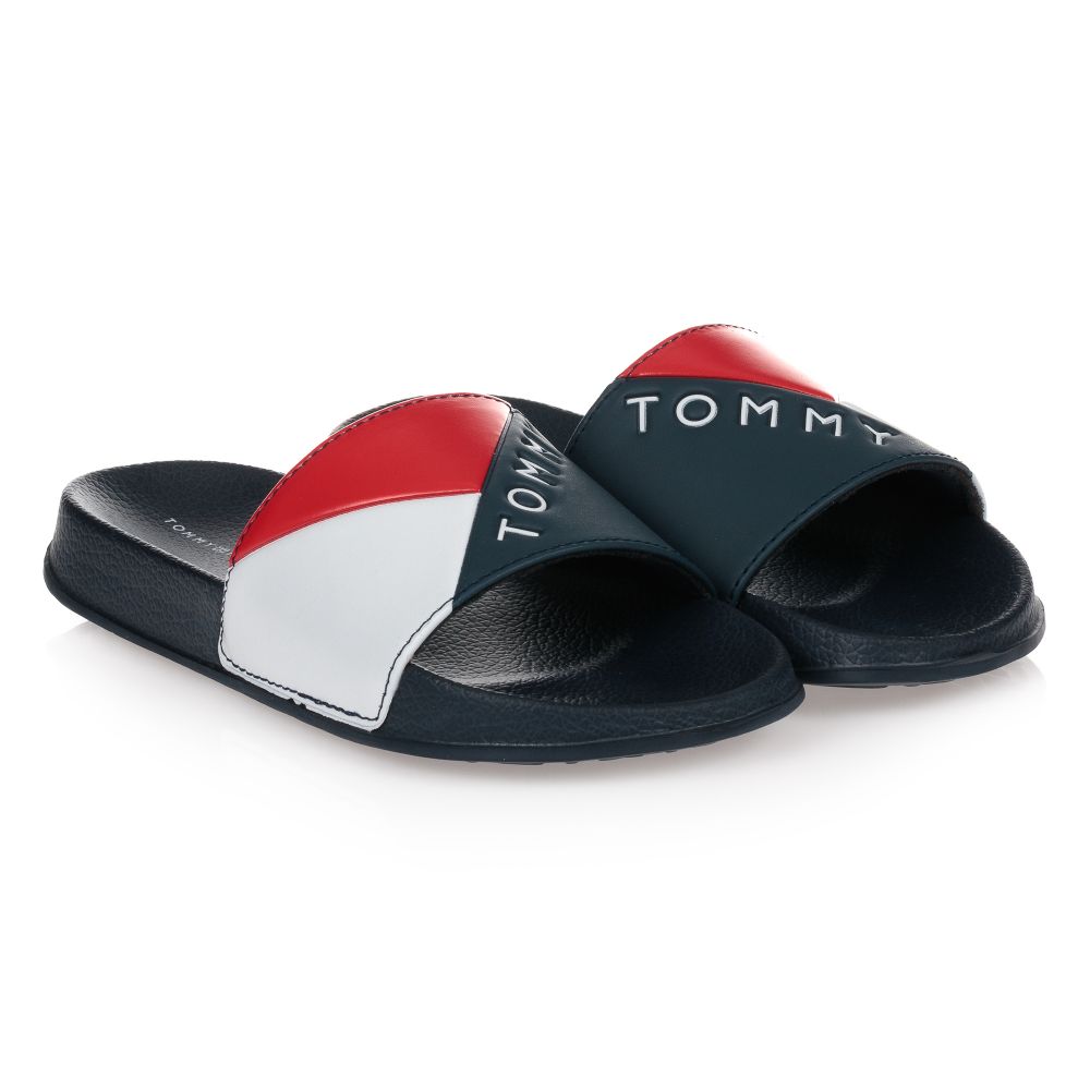 Tommy Hilfiger - Teen Blue Logo Flag Sliders | Childrensalon